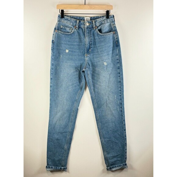 BDG Womens Jeans Blue Denim Mom High Rise Distressed Tapered Medium Wash Size 27 - Picture 1 of 8